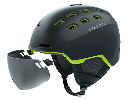 Kask z przyłbicą szybą HEAD Radar Black Lime 2022