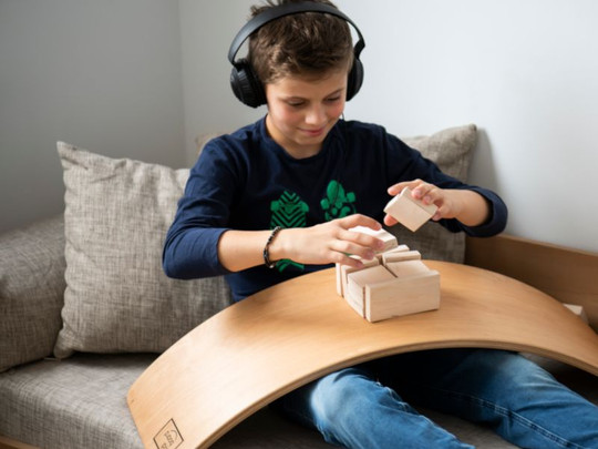 Deska równoważna KidiBoard balansująca do ćwiczeń sensomotorycznych dla dzieci Balance Board Dino