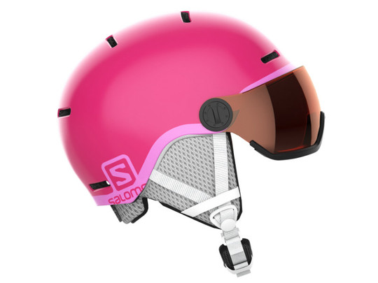 Kask z przyłbicą szybą Salomon Grom Visor Glossy Pink 2023